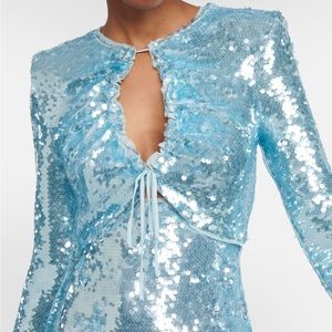 Self-portrait blue sequin dress